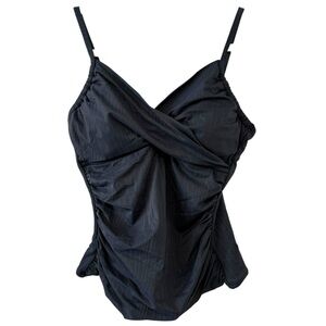 NWT Sunsets Simone Tankini swim Top - Slate Seagrass Texture - Size Small